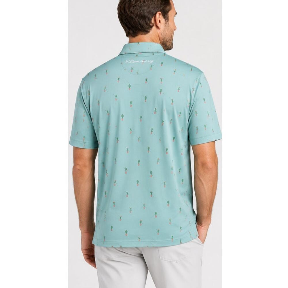William Murray Golf Free Hugs Cactus Performance Polo Mint Medium - Picture 5 of 12
